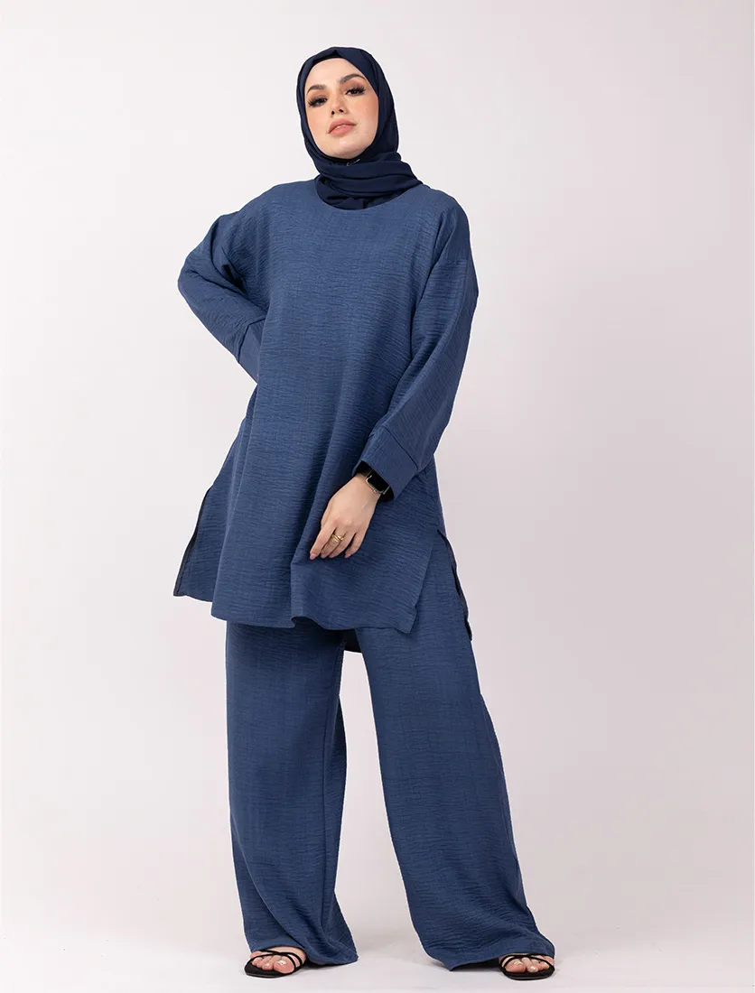 Navy Crêpey Co Ord Set